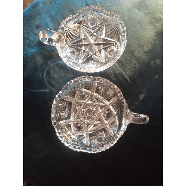 Pair of 1920s American Brilliant Cut Glass Nappy Dish Set For Sale In Dallas - Image 6 of 8