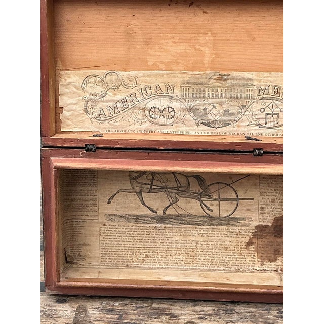 Wood Vintage Hand Painted Tiger Stripe Primitive Box For Sale - Image 7 of 12