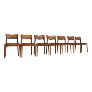 Vintage Danish Dining Chairs in Teak by Niels Koefoed for Koefoeds Hornslet, 1960s, Set of 7 For Sale