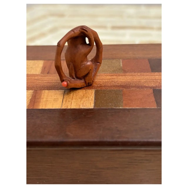 Ooak/ Small, Monkey/ Parquet Trinket Box For Sale In Los Angeles - Image 6 of 8