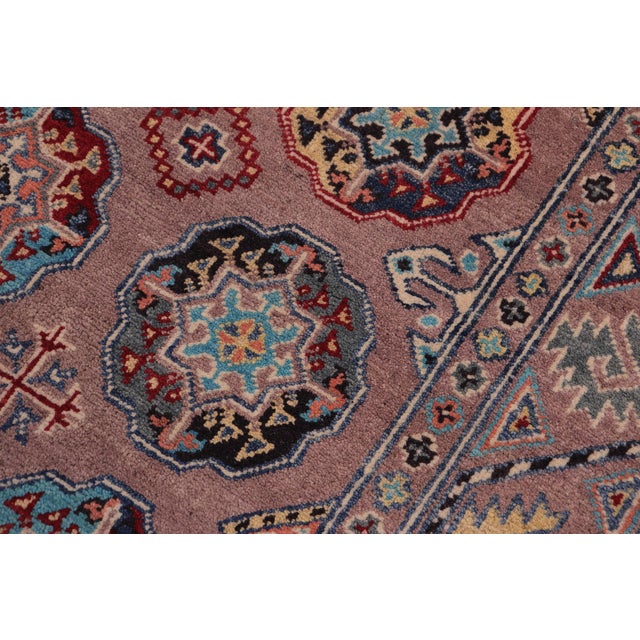 2020s Tribal Kazak Light Purpl/Light Purpl Wool Rug - 3'4''x5'0'' For Sale - Image 5 of 10