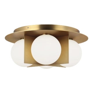 Visual Comfort Modern Orbel Ceiling LED Aged Brass For Sale
