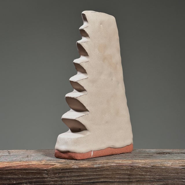 Postmodern Abstract Matte Glazed Terracotta Surrealist Sculpture by Zimra Beiner For Sale - Image 4 of 7