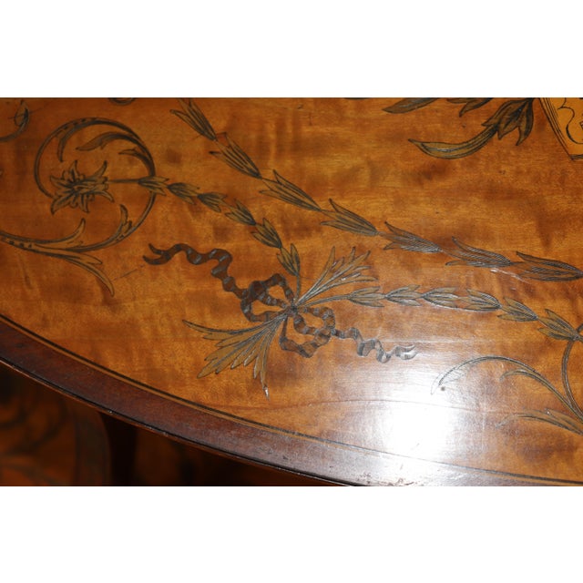 19th C Edward and Roberts Style 2 Tier Style Inlaid Desert Table For Sale - Image 13 of 16