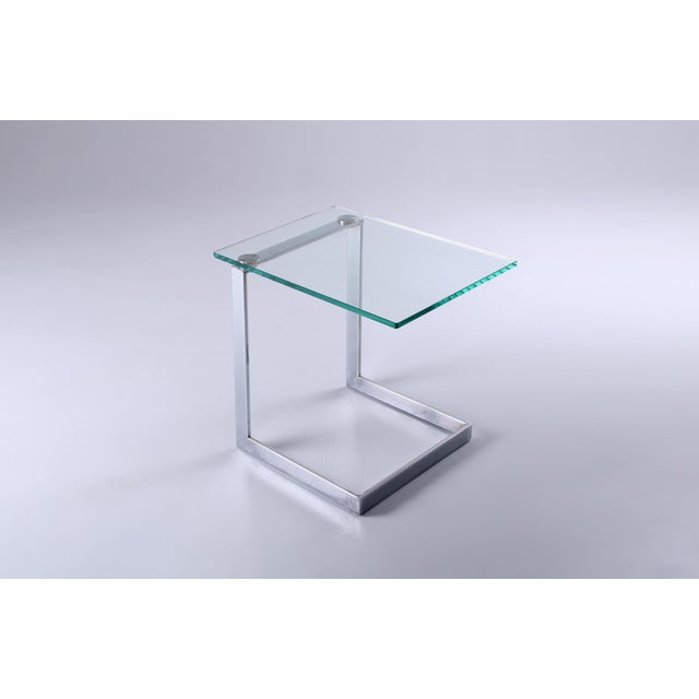 1980s Postmodern Cantilever Side Table in Chrome and Glass from Gebra, 1980s For Sale - Image 5 of 13