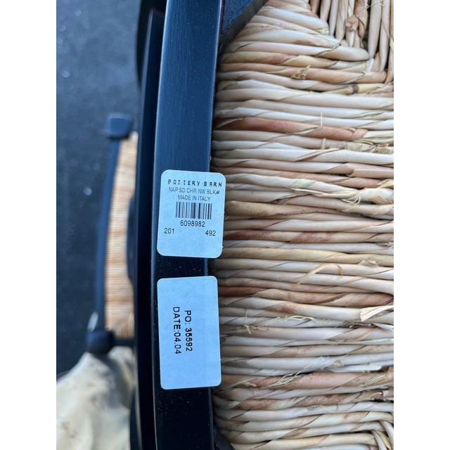 Pottery Barn Napoleon Black Rush Seat Modern Dining Chairs- Set of 4 For Sale - Image 12 of 12