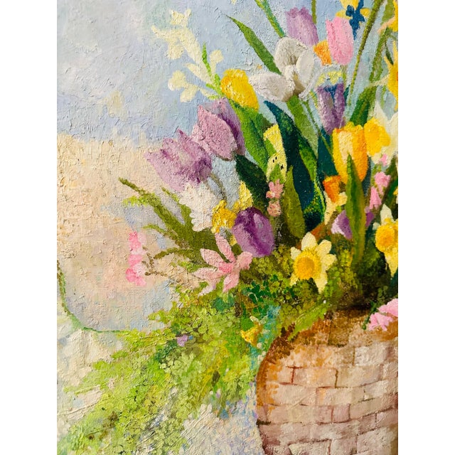 Charming, this lovely painting will cheer up any room! Soft pretty colors, nice texture. Nicely painted, this is a keeper!