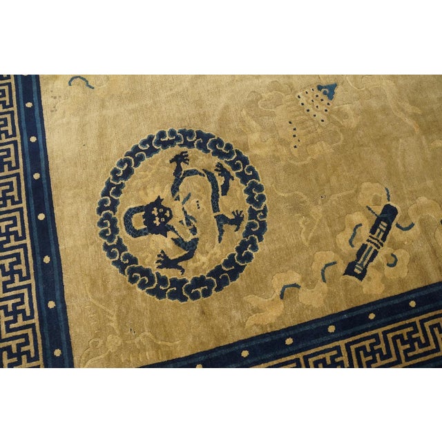 Beige Astonishing Beige Background Color With Detail Motif Repertoire of Chinese Antique Peking Rug For Sale - Image 8 of 12