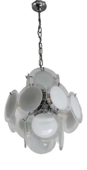 Vintage Italian Murano Glass Disc Chandelier attributed to Gino Vistosi, 1970s