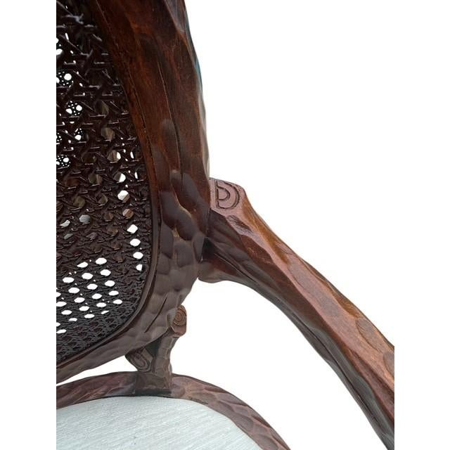 1970s Restored French Provincial Cane Back Armchairs – Pair For Sale - Image 16 of 18