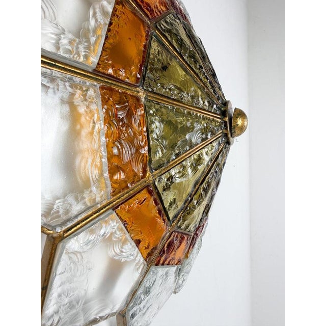 Vintage Hammered Glass and Wrought Iron Wall Lights by Longobard, 1970s, Set of 2 For Sale - Image 17 of 18