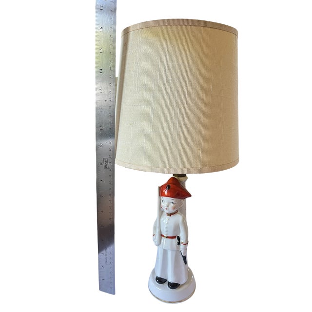 Vintage German Porcelain Figural Lamp – Child Soldier With Rifle, Table Lamp N the Style of Hertwig & Co. For Sale In Jacksonville, FL - Image 6 of 11