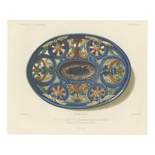 Palissy Faience Dish, 1851, Paper For Sale