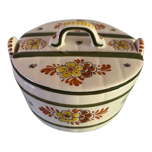 Mid 20th Century Hand-Painted Butter or Jam Lidded Bowl From Holland