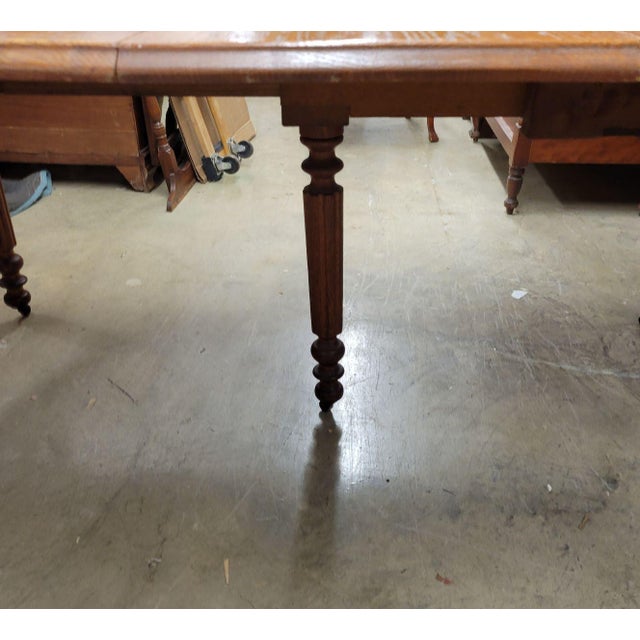 Chestnut Antique English Chestnut Drop-Leaf Dining Table With Five Turned Legs and Castors, C. 1820–1840 For Sale - Image 8 of 11