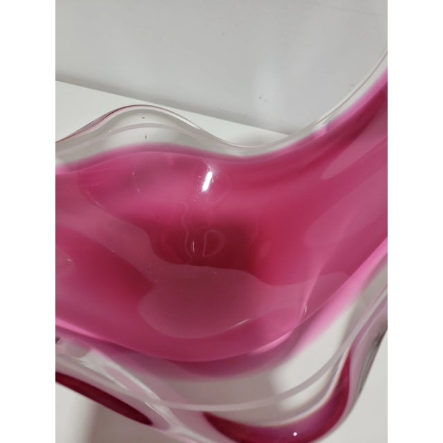 Glass Vintage Scandinavian Modern Flygfors Coquille Centerpiece Basket For Sale - Image 7 of 12