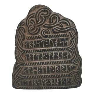 Danish Viking Runestone in Bronze, 1950s For Sale