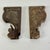 Wood Vintage Pair of Architectural Salvage Wood Elements With Remnant Paint in Scroll & Flower Design For Sale - Image 7 of 8