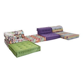 Mah Jong Modular Sofa in Missoni Fabric Design by Hans Hopfer for Roche Bobois, Set of 8 For Sale