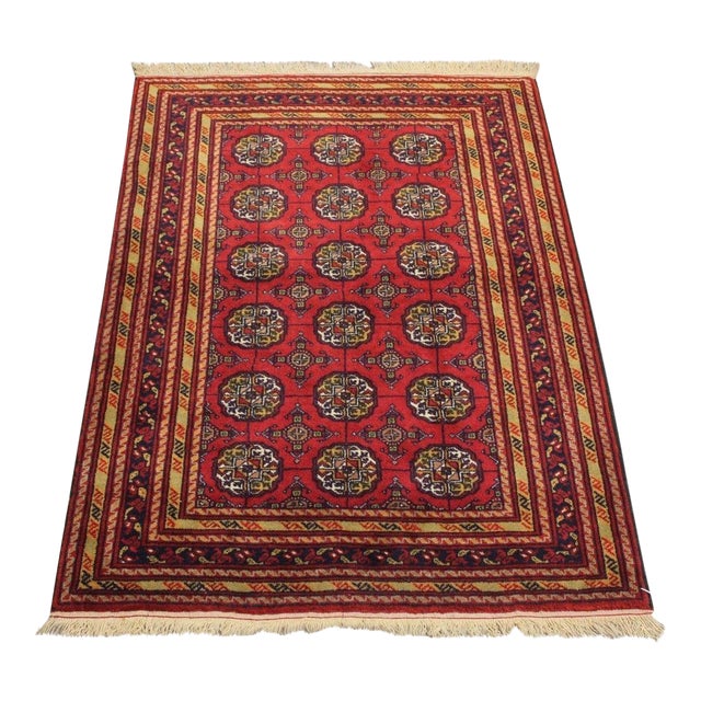 1970s Vintage Traditional Turkish Anatolian Hand Knotted Ikat Kayseri Rug For Sale