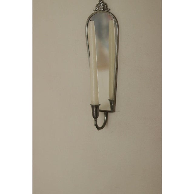 Mid-Century Swedish Pewter Sconces with Mirrors from Svenskt Tenn, Set of 2 For Sale - Image 16 of 18