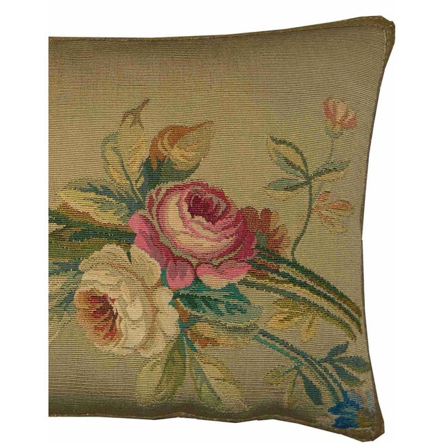 French Circa 1850 Antique French Aubusson Pillow For Sale - Image 3 of 9