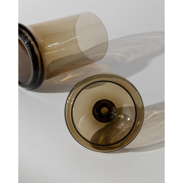 Mid-Century Amber Glass Lidded Box, Italy, 1970s For Sale - Image 9 of 11