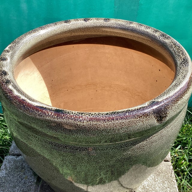 Late 20th Century Late 20th Century Large Outdoor/Indoor Glazed Ceramic Planter For Sale - Image 5 of 12