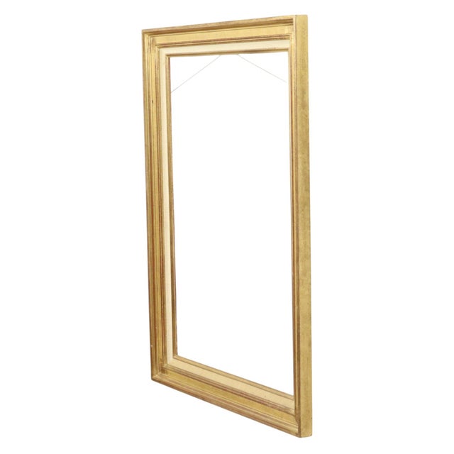 Sleek Gold Wooden Painting Frame For Sale - Image 11 of 15