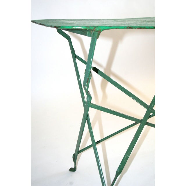 French Iron Cafe Iron Table in Green Chairish