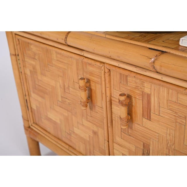 Mid-Century Storage Cabinet in Woven Rattan and Bamboo, Italy, 1970s For Sale - Image 14 of 17