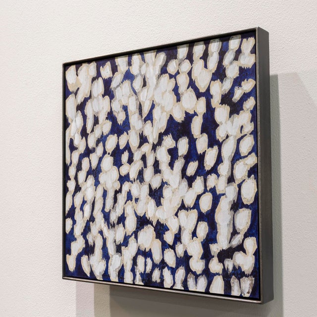 Contemporary Mats Wieslander, Indigo Bloom, 2025, Acrylic and Ink on Oxidized Sheet Metal For Sale - Image 3 of 6