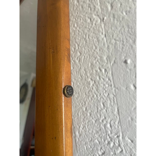 "Vintage Mid-Century Ranch Oak Tilt Mirror by A. Brandt - Solid Wood With Brass Hardware" For Sale In Dallas - Image 6 of 6