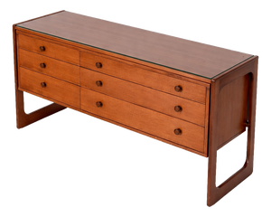 Mid-Century Teak Sleigh Leg Chest of Drawers by William Lawrence, 1970s