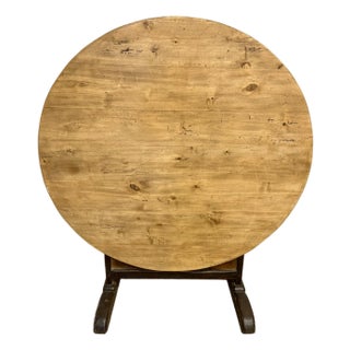 Vintage French Oak Wine Tasting Table For Sale