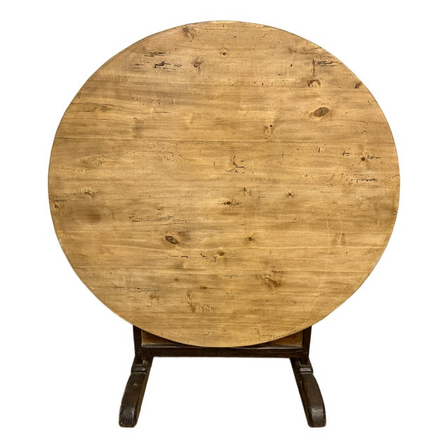 Vintage French Oak Wine Tasting Table For Sale