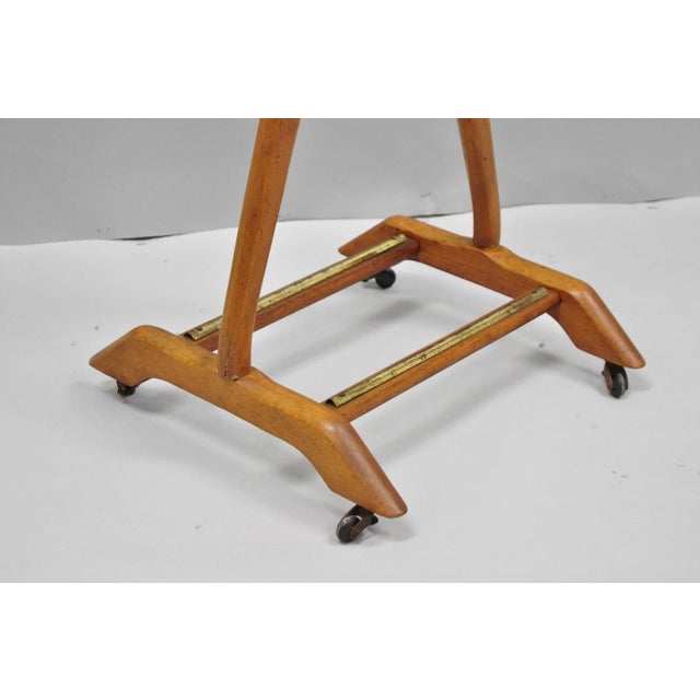 Vintage Fratelli Reguitti Italian X-Form Beech Wood Gentleman's Clothing Valet For Sale - Image 13 of 17
