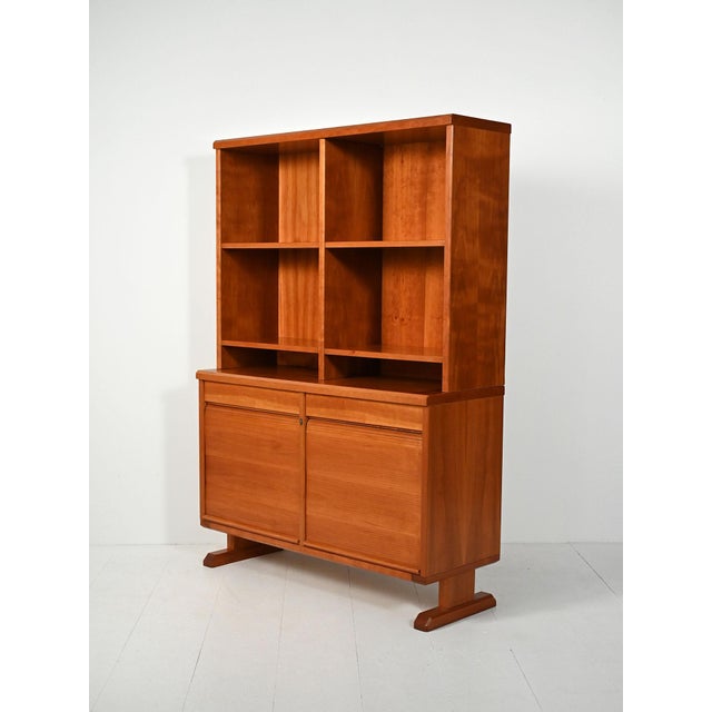 1950s Scandinavian Bookcase with Sideboard and Open Shelves, 1950s For Sale - Image 5 of 11