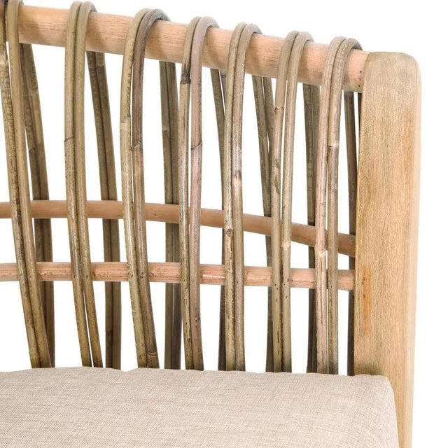 Binah Sanded Rattan Tub Chair Natural Color For Sale - Image 6 of 9