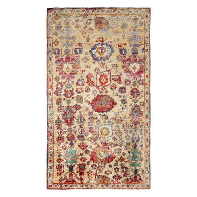 Rug & Kilim’s Agra Inspired Modern Rug in Red, Beige-Brown Floral Pattern For Sale In New York - Image 6 of 6