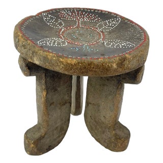 Early 20th Century Lobi Stool Beaded Burkina Faso MATTER COLLECTION For Sale
