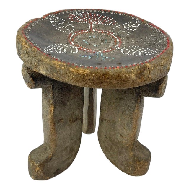 Early 20th Century Lobi Stool Beaded Burkina Faso MATTER COLLECTION For Sale