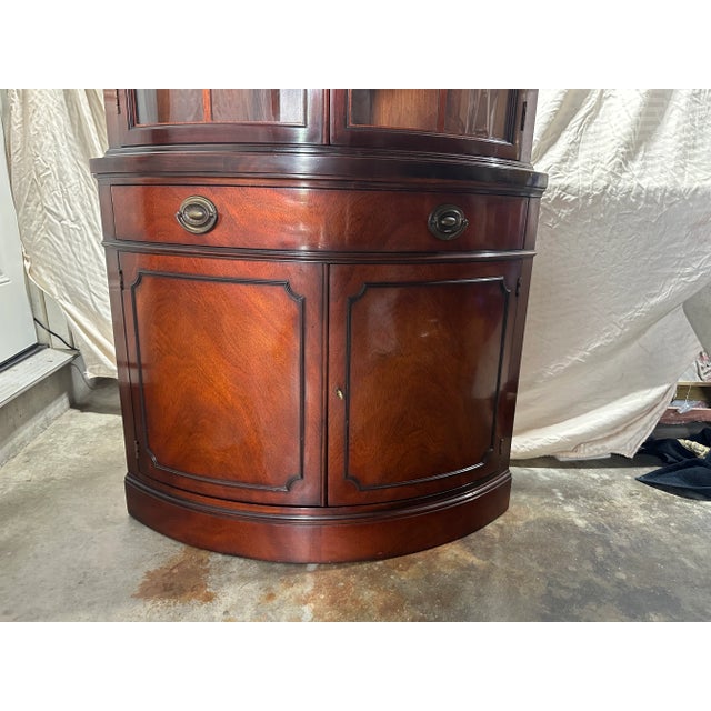 Vintage Drexel Travis Court Mahogany Bow Front Corner Cabinet Chairish