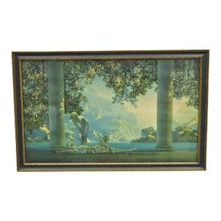 Early 20th Century Antique Maxfield Parrish Framed Lithograph Print "Daybreak" House of Art Ny 5484 For Sale