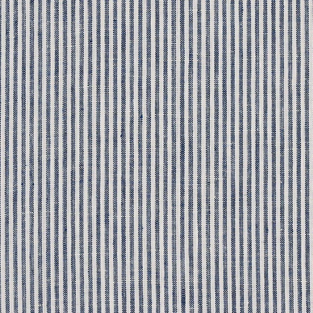 Schumacher Wesley Ticking Stripe Fabric in Indigo For Sale