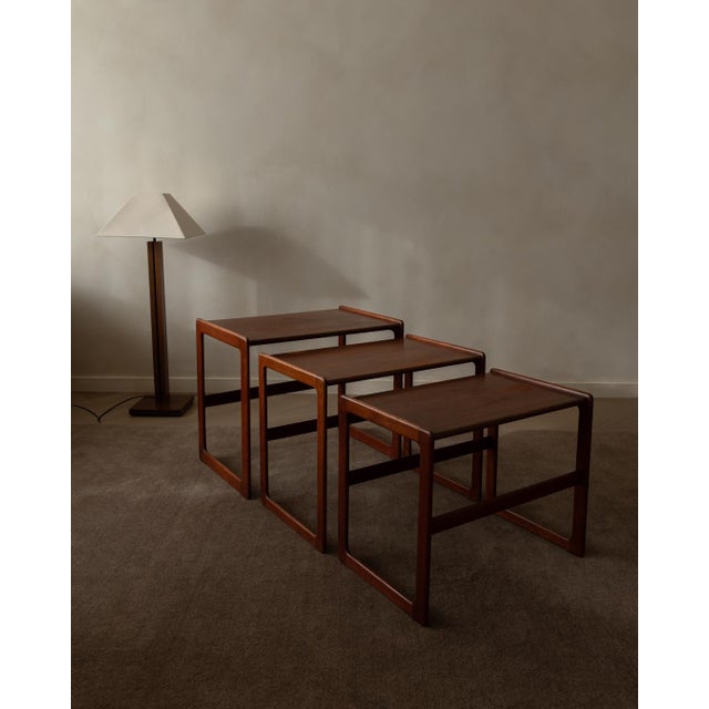Teak Nesting Tables by Arne Hovmand-Olsen for Mogens Kold, 1960s, Set of 3 For Sale - Image 16 of 16