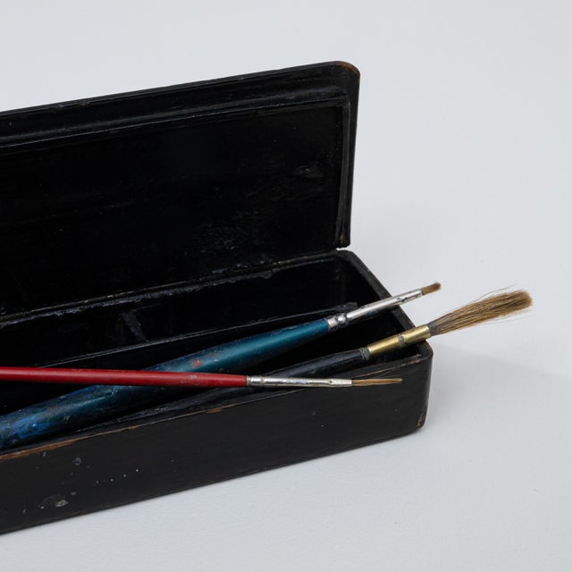 20th Century Asian Wooden Box with Handcrafted Gold Details For Sale - Image 14 of 18