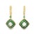 Elegant 14K yellow gold drop dangle earrings featuring green amethysts, tsavorites, and brilliant round diamonds in a...