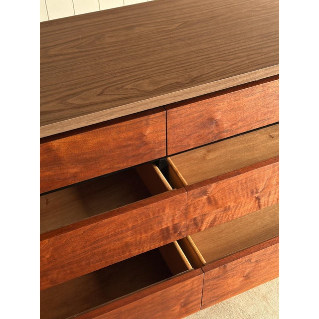 1960s Mid-Century Walnut Nine-Drawer Dresser by Stanley For Sale - Image 9 of 18