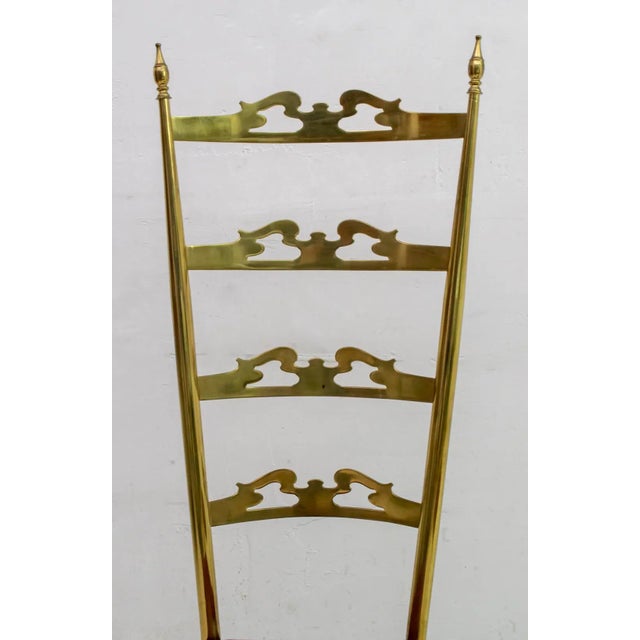 Metal Set of Modern Brass Dining Chairs with High Backs from Chiavari, 1950s For Sale - Image 7 of 8